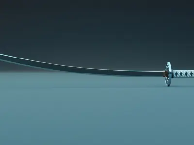 Katana weapon blade 3D model 3D model