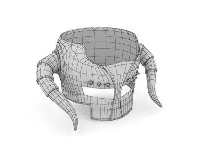Stylized Helmet Game Ready PBR Low Poly 3D model Low-poly 3D model