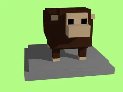 VOXEL SHEEP - MODEL 3 Low-poly 3D model