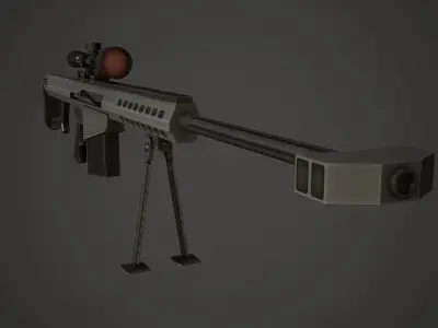 Barrett M107 Low Poly Low-poly 3D model