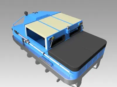 Screw terrain vehicle ZIL-2906 3D model