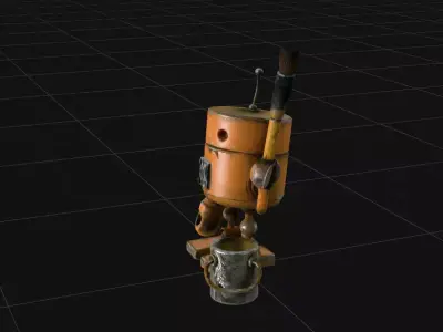 Rusty Painter Robot - 4K PBR High-Poly Character 3D model