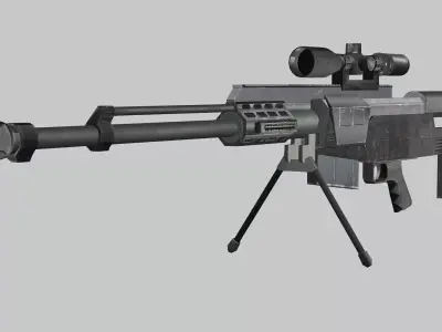 Sniper Denel NTW-20 Low-Poly 3D Model Low-poly 3D model