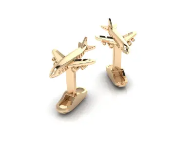 Jewelry Z 1 airplane cufflink gold 3D print model