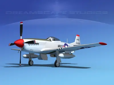 F-51D Mustang Ariz ANG 3D model