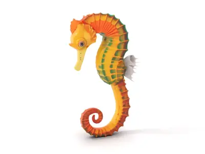 Vibrant Seahorse model pack Low-poly 3D model