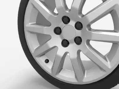 Wheel 5x100 R16 Opel Rim with Kormoran UHP Tire 3D model