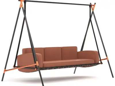 Modern Outdoor Waterproof Leather Hanging Sofa 3D model