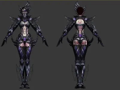 Female Rakshasa Low-poly 3D model