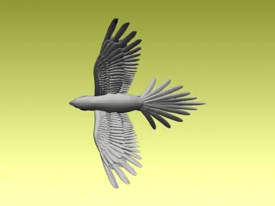 parrot flying in air 3D model