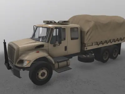 Military Truck Beige Low-poly 3D model