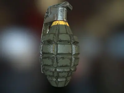 MK2 Pineapple Fragmentation grenade Low-poly 3D model