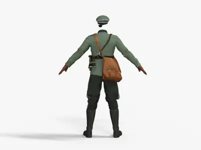 WW2 Axis Uniform German Low-poly 3D model