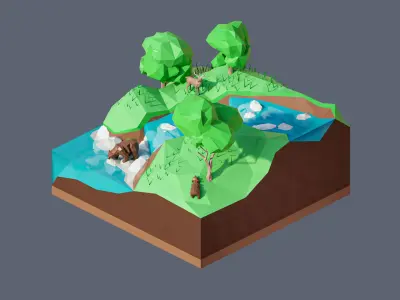 land 35A Low-poly 3D model