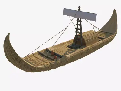 Canoe viking boat 3D model
