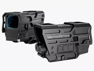 Solar Powered Red Dot Sight Low-poly 3D model