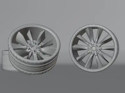 Sport Wheels Low-poly 3D model