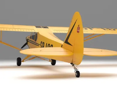 Piper PA-18 Supercub Low Poly Low-poly 3D model