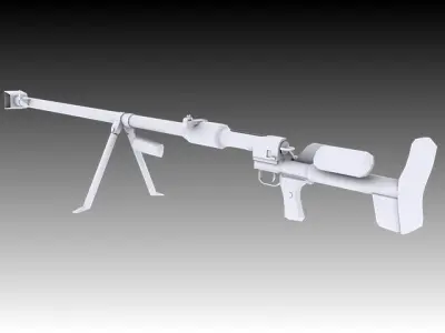 PTRD-41 machine gun Low-poly 3D model