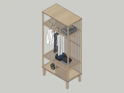 Clothes Hanger SKLUM Bambu albin Free 3D model