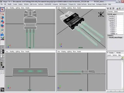 TO220 case Low-poly 3D model