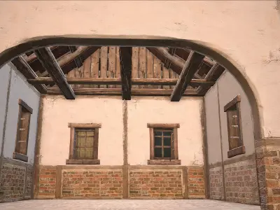 Medieval House 3 Residence Low-poly 3D model