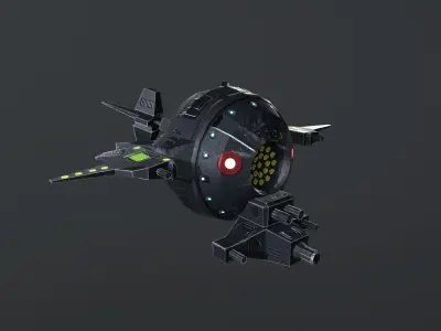 Sci-Fi Military Drone - PBR Low-poly 3D model