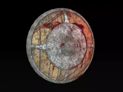 Low Poly War Shield Low-poly 3D model