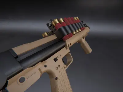 AAA KSG Shotgun Game Ready PBR Low-poly 3D model