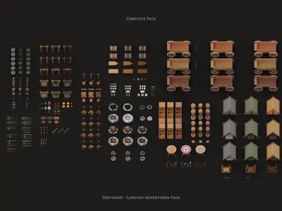 Lowpoly Adventurer Pack Low-poly 3D model