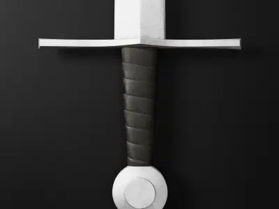 Medieval Sword 05 plus old texture and sheath 3D model