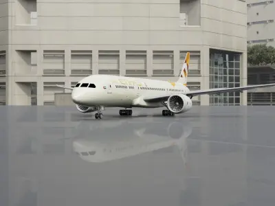 Boeing 787-9 Etihad 8K 3D model