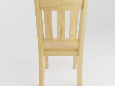 Simple Wooden Chair Free low-poly 3D model purchase