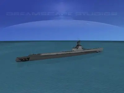 Gato Class Submarine SS244 USS Cavalla 3D model