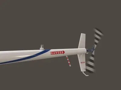Robinson R22 White Basic Animation Low-poly 3D model