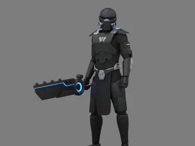 FIGHTER ORKOS  RIGGED CHARACTER 3D model