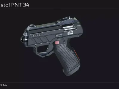 Scifi Pistol PNT 34 Low-poly 3D model