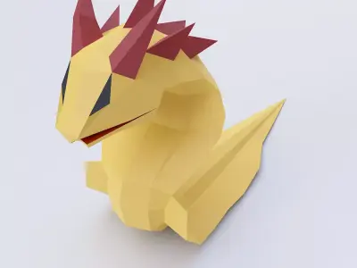 Snake fantasy 3d model Low-poly 3D model