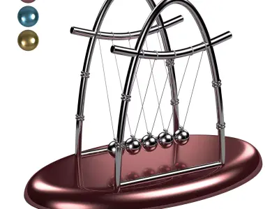 NewtonCradle04 metal cradle with balls Free 3D model