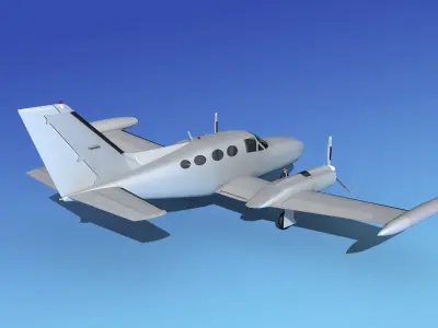 Cessna 421 Golden Eagle Bare Metal 3D model