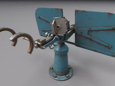 Submarine anti-aircraft gun USS Pampanito-SS-383 Low-poly 3D model