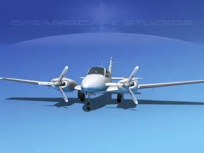 Beechcraft B55 Baron V15 3D model