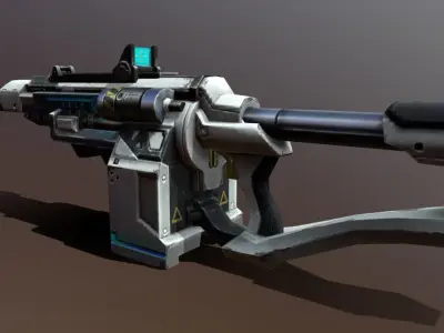 Futuristic Sub-machine Gun Free low-poly 3D model