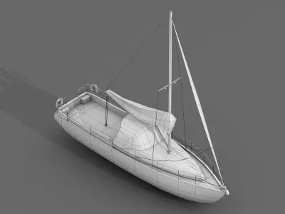 Sailboats and Yacht Collection Pack - 4 Lowpoly 3D Models Low-poly 3D model