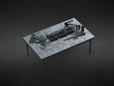 Weapon Table PBR Lowpoly MW2019 Low-poly 3D model