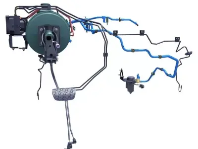 Car Brake System 3D model