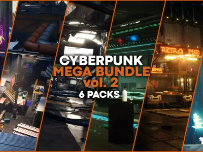 Cyberpunk Mega Bundle Vol 2 Low-poly 3D model