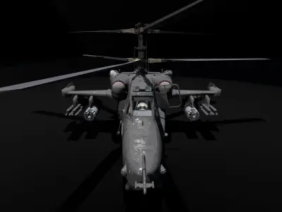 Ka-50-Black-Shark military helicopter Low-poly 3D model
