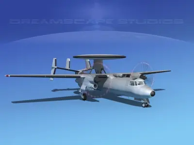 Grumman E-2C Hawkeye Bare Metal 3D model
