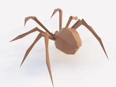Creepy spider low poly 3d model  Low-poly 3D model